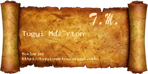 Tugyi Márton névjegykártya